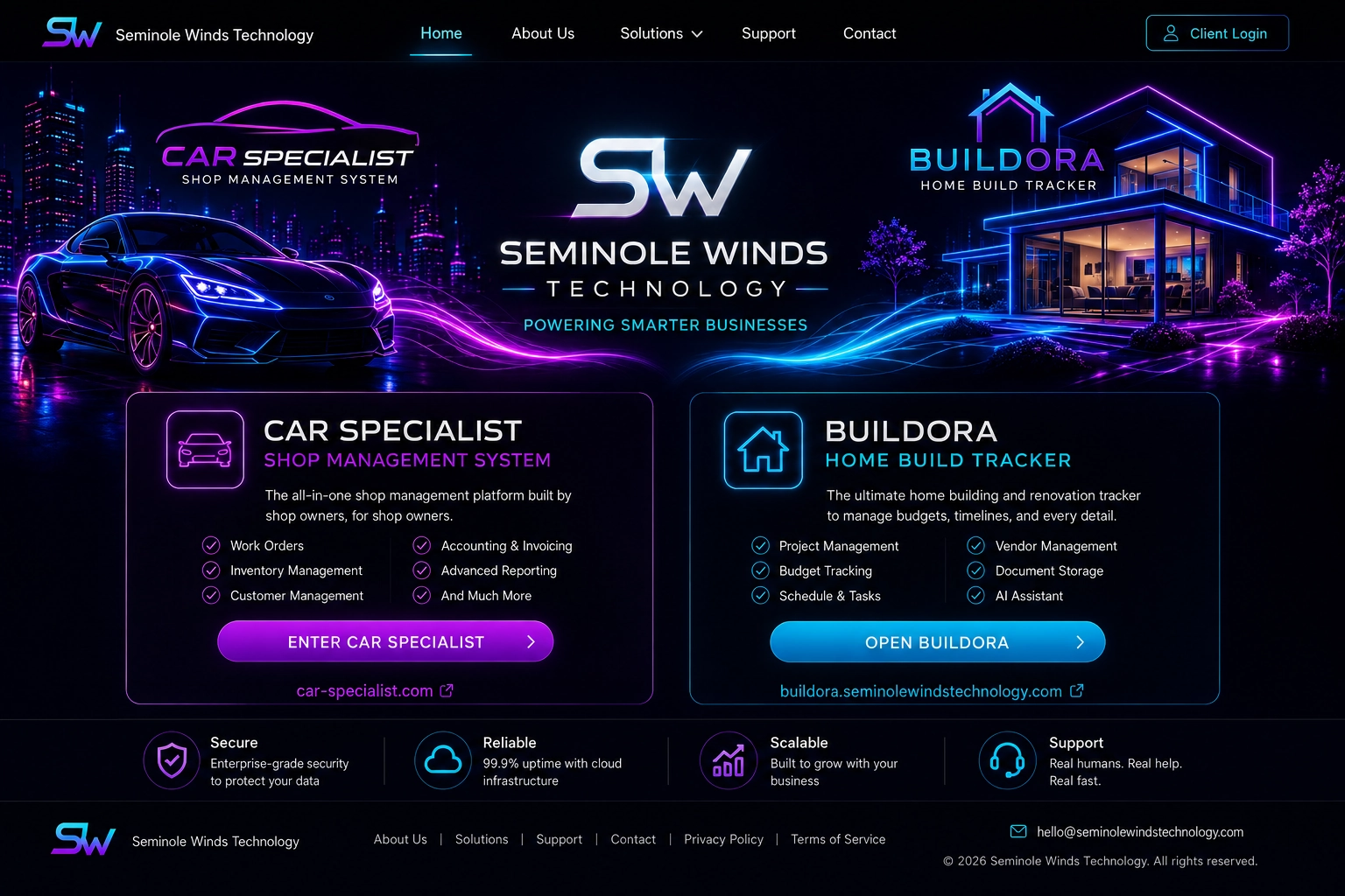 Seminole Winds Technology — Car Specialist, Buildora, and Ledgerlyne